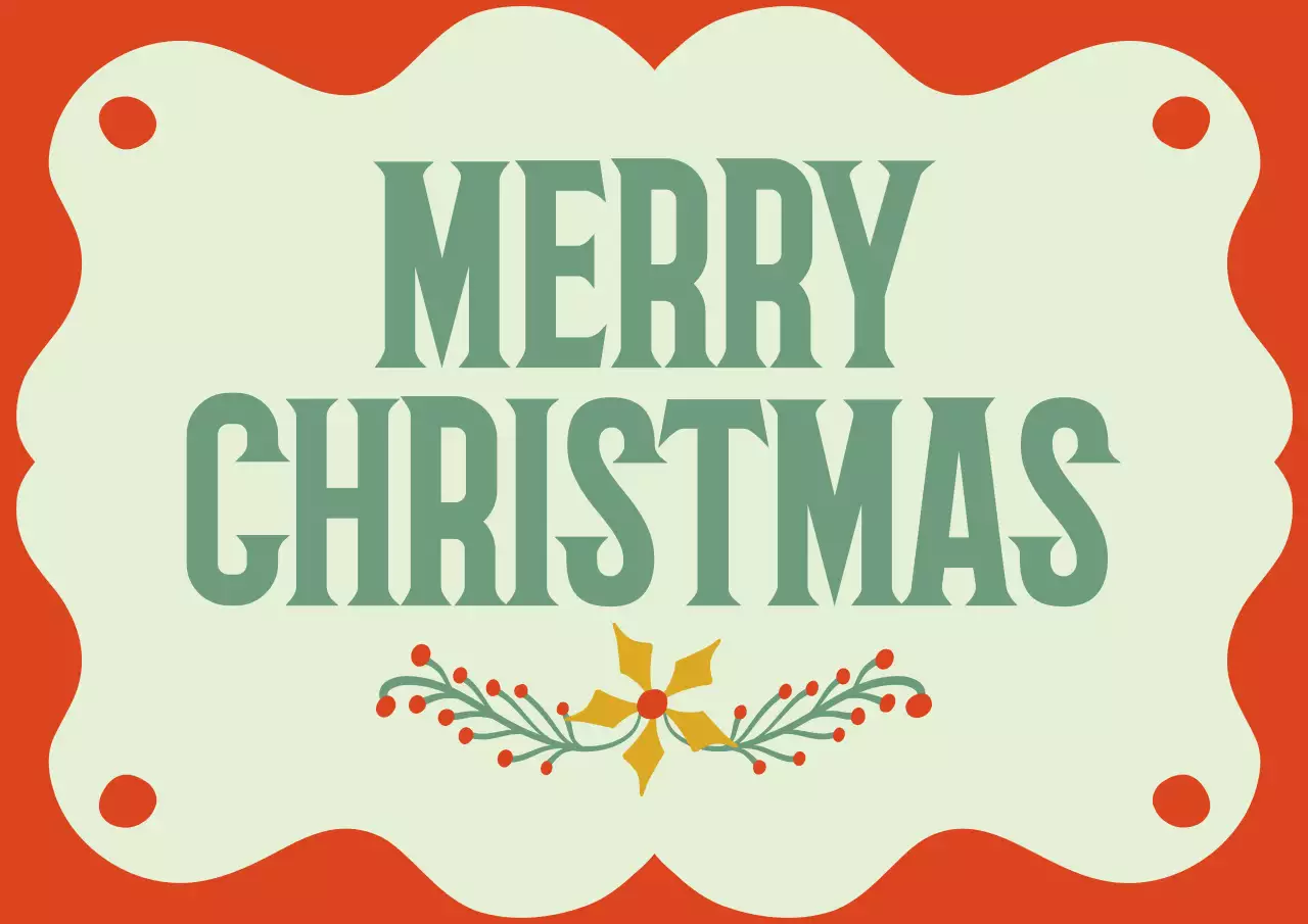 Red Vintage Christmas Greeting