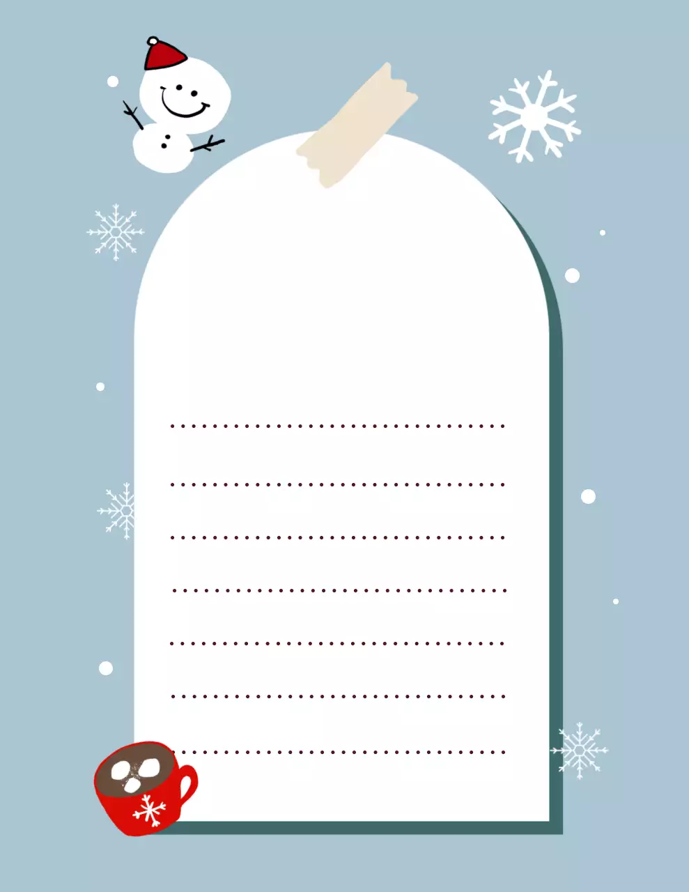 하늘색 아기자기한 겨울 메모