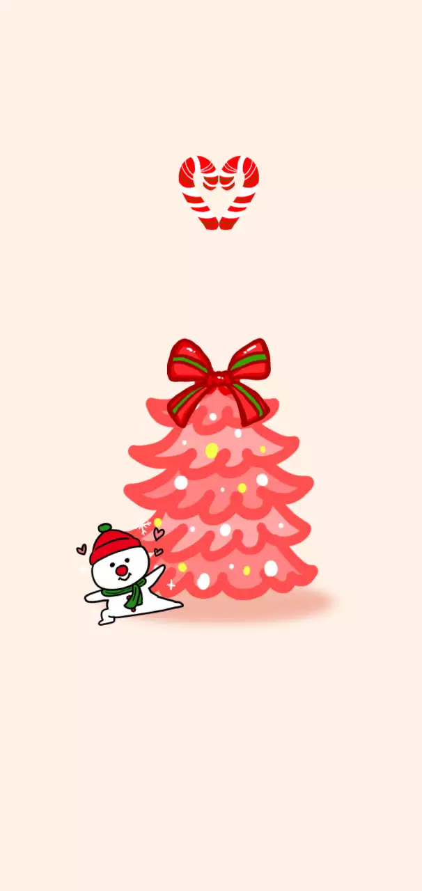 핑크 아기자기한 성탄절 엽서