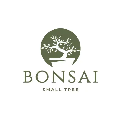 green minimal bonsai tree for brand identity