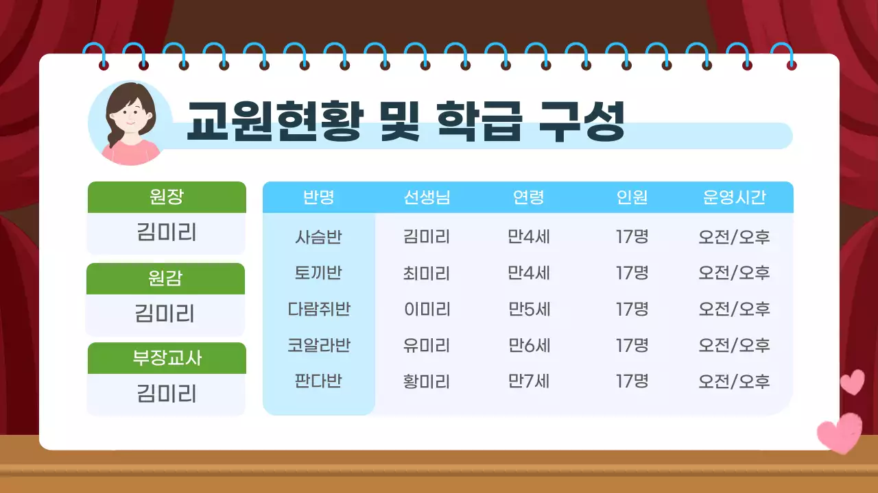 파랑 심플 유치원 행사