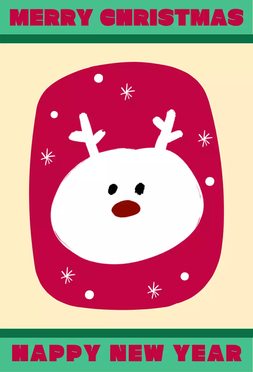 빨강 아기자기한 크리스마스 엽서