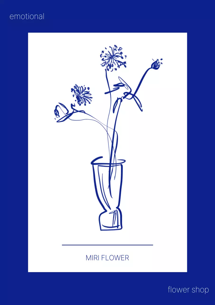 파랑 미니멀 꽃집 홍보