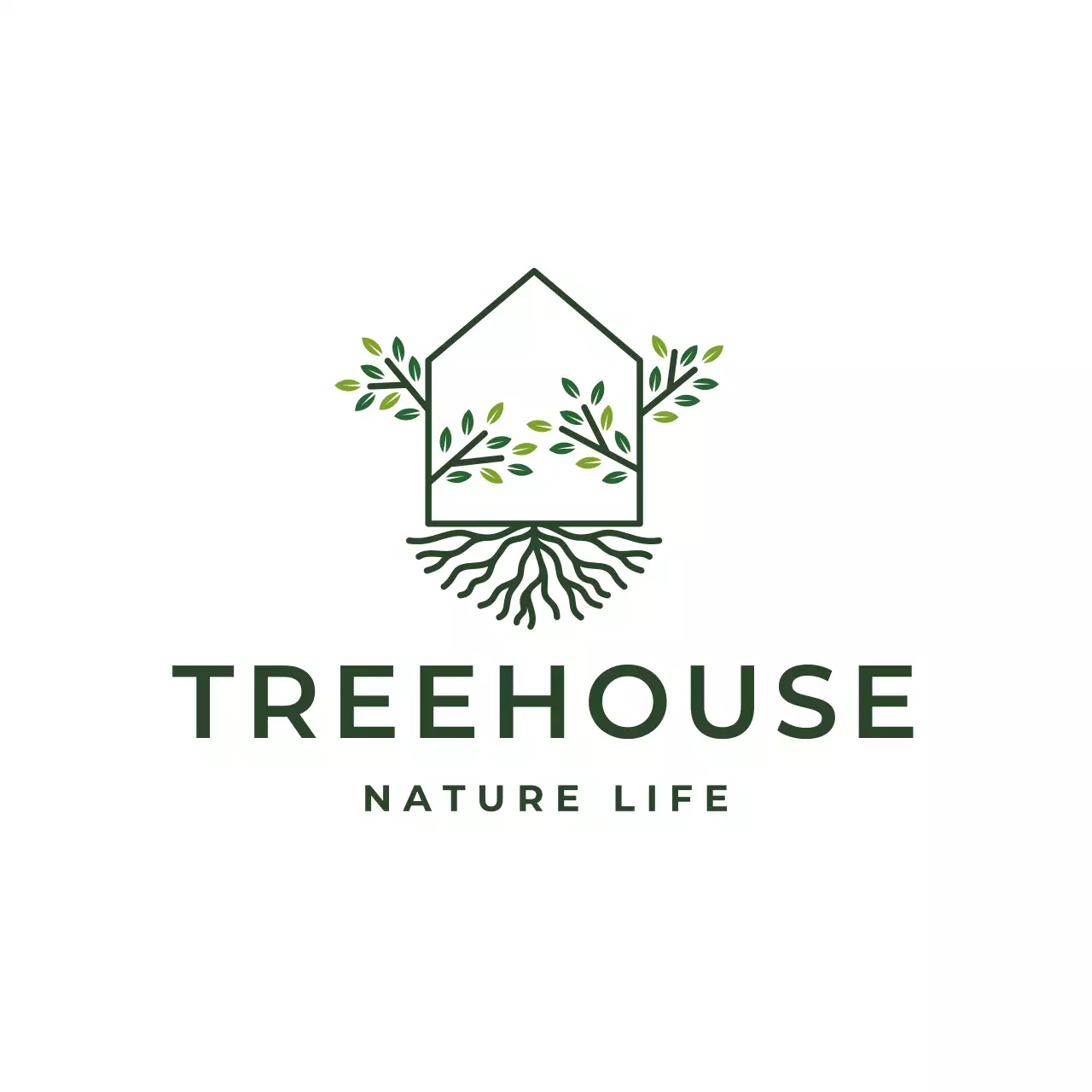 green minimalist nature house for brand identity