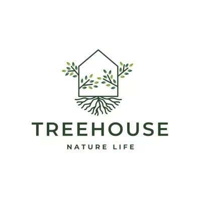 green minimalist nature house for brand identity