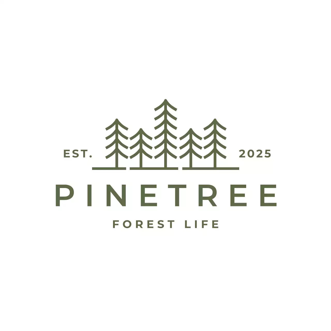 green minimalist pine tree for brand identity