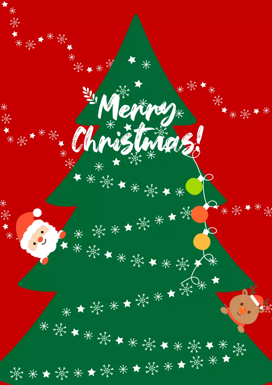 빨강 아기자기한 크리스마스 엽서