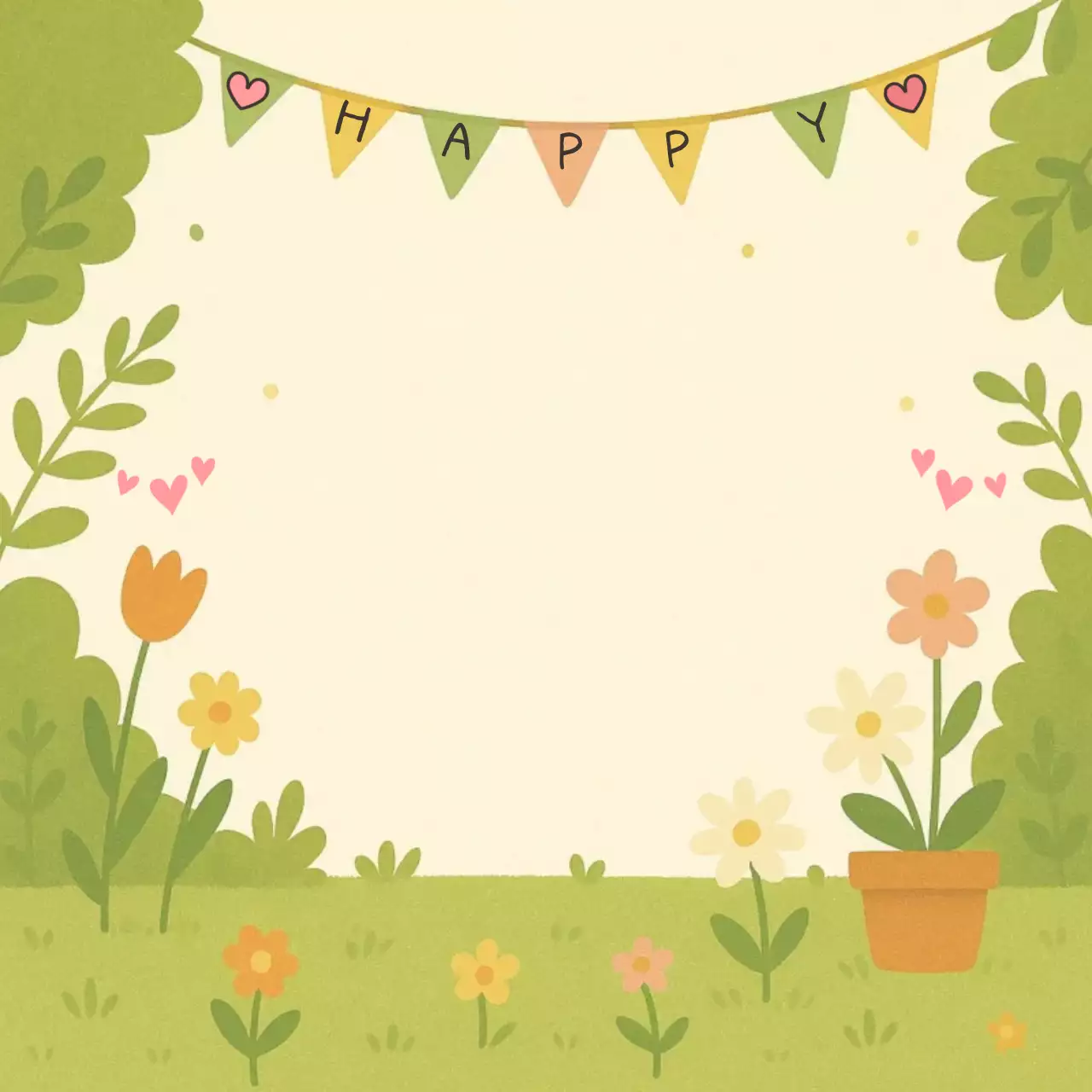 연두 아기자기한 축하 초대장