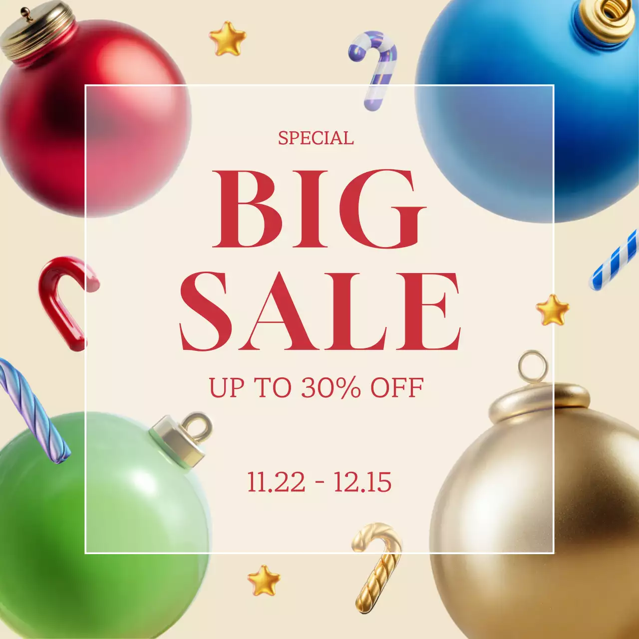 베이지 모던 겨울 할인 행사