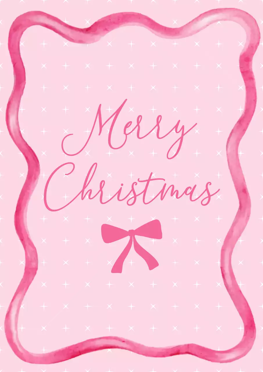 Pink elegant Christmas greeting