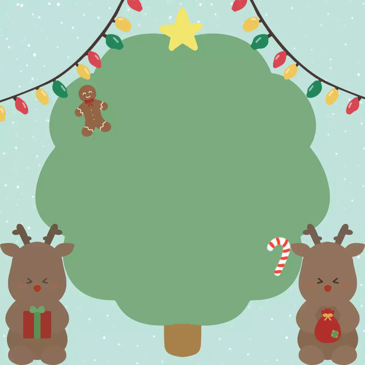 초록색 심플한 크리스마스 나무