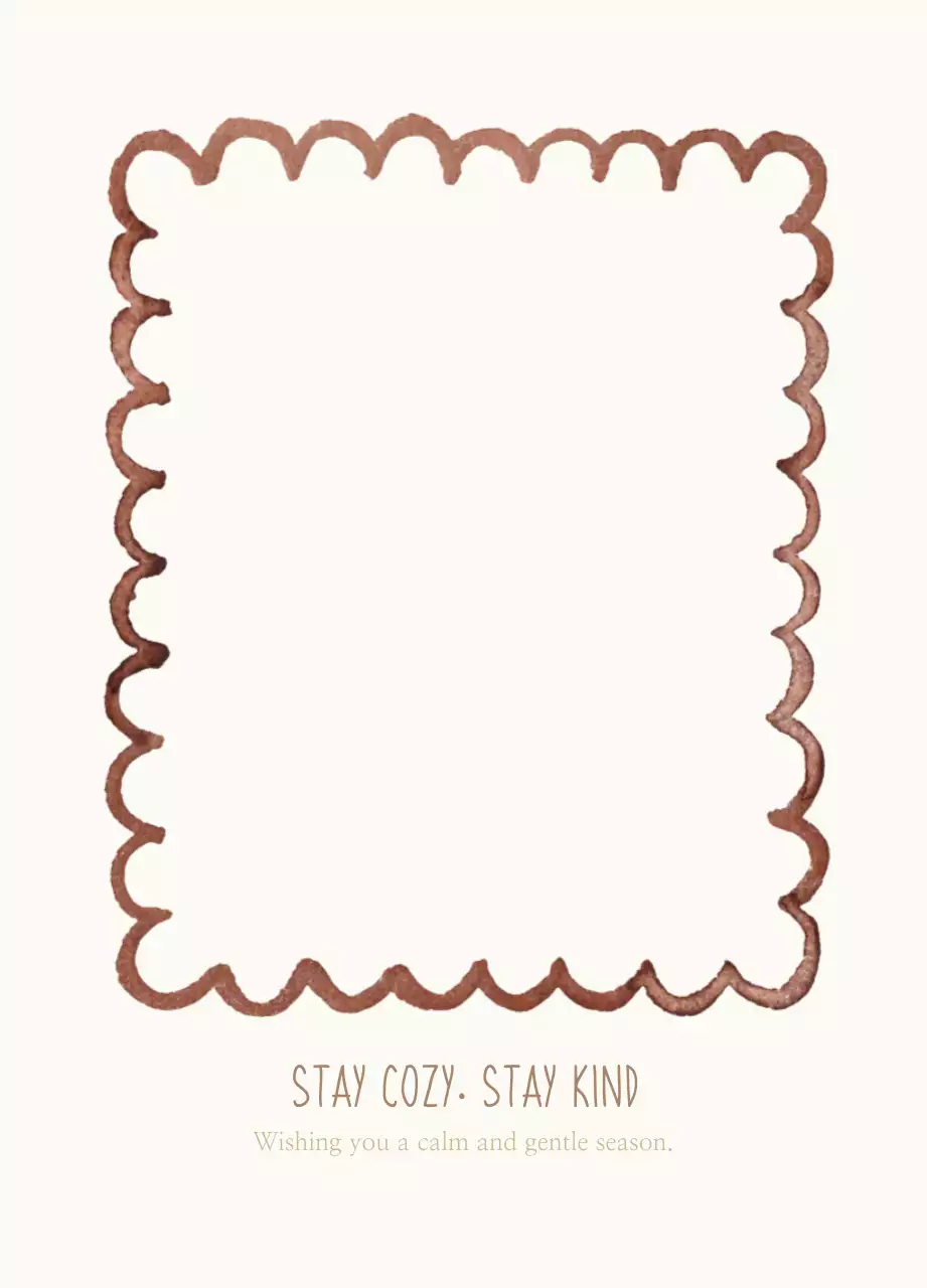 갈색 아기자기한 겨울 엽서