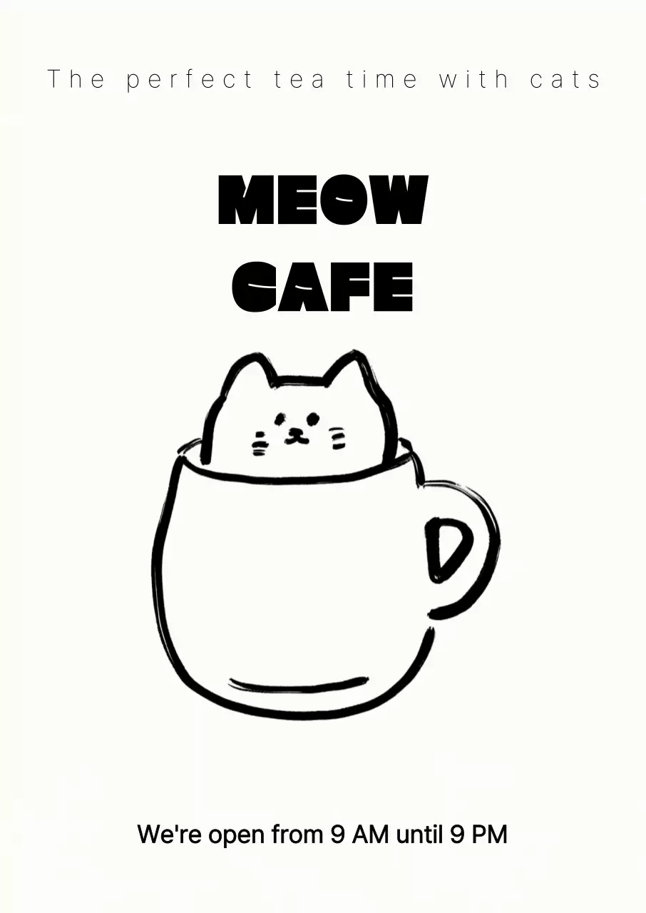 흰색 심플 카페 홍보