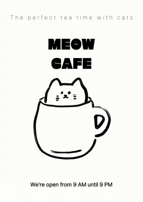 흰색 심플 카페 홍보