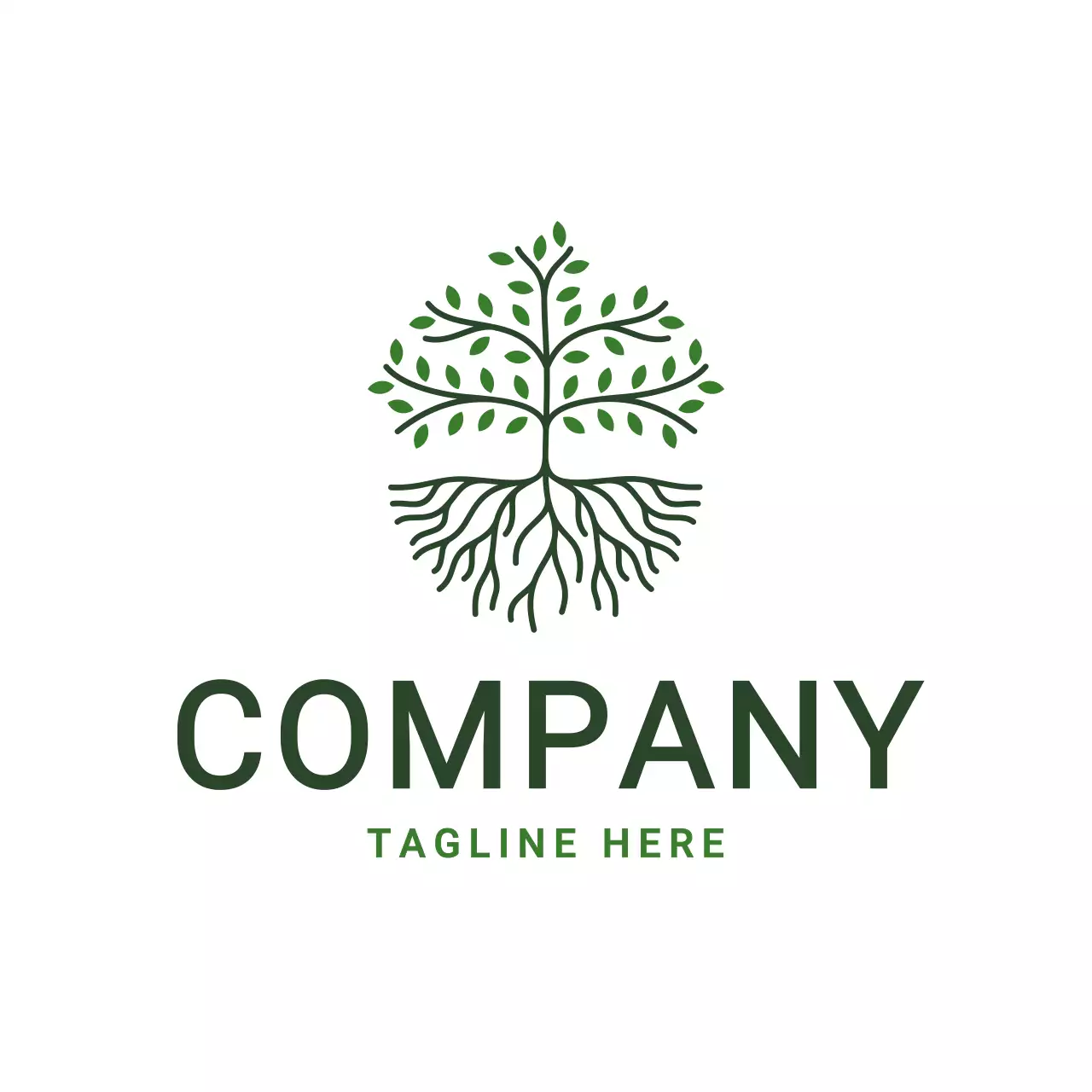 green minimalist tree for brand identity