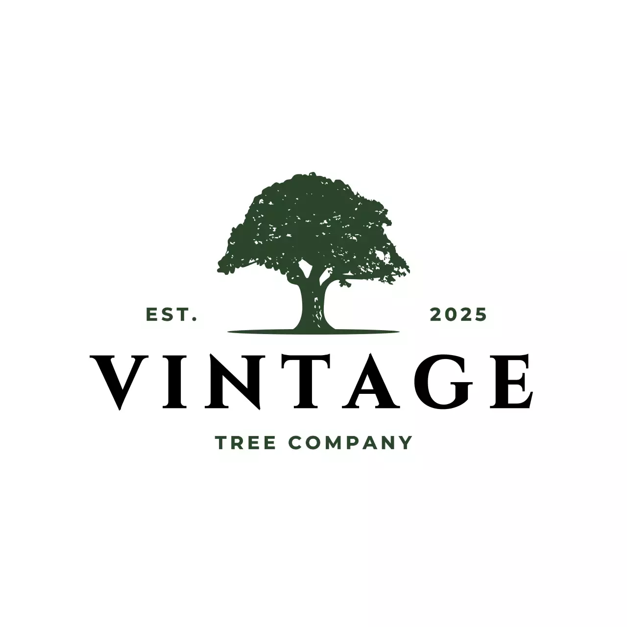green vintage tree for brand identity