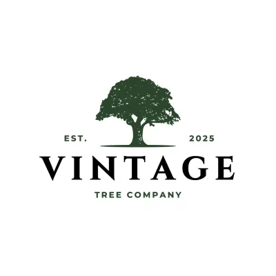 green vintage tree for brand identity
