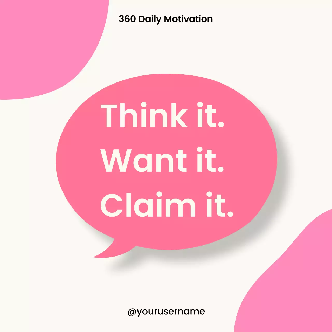 귀여운 핑크색 데일리 동기부여 영감