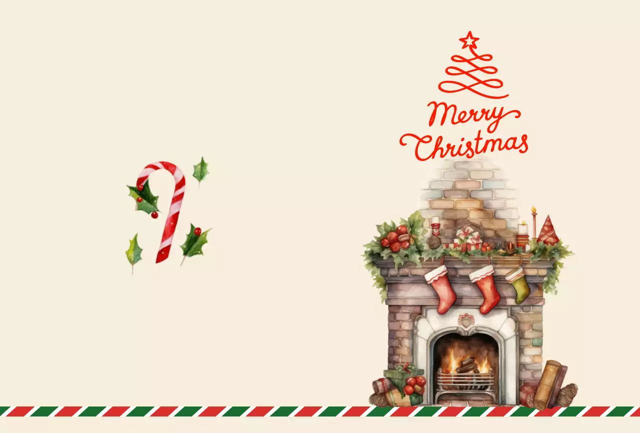 베이지 전통 크리스마스 엽서