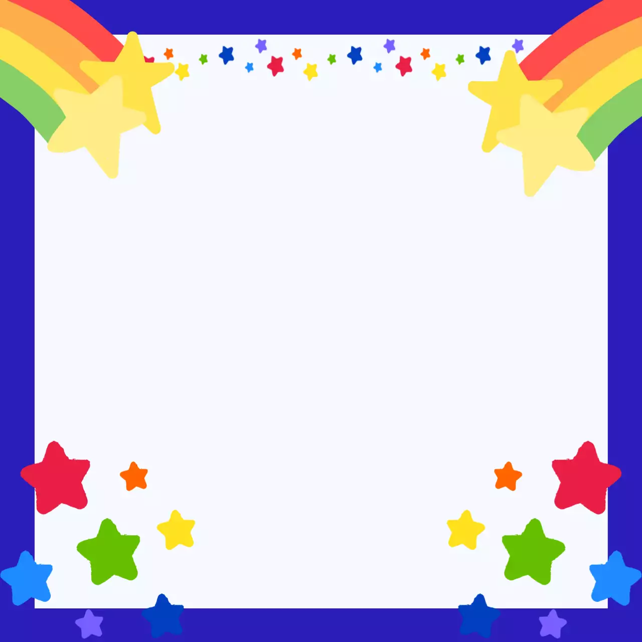 블루 무지개 아기자기한 포토프레임