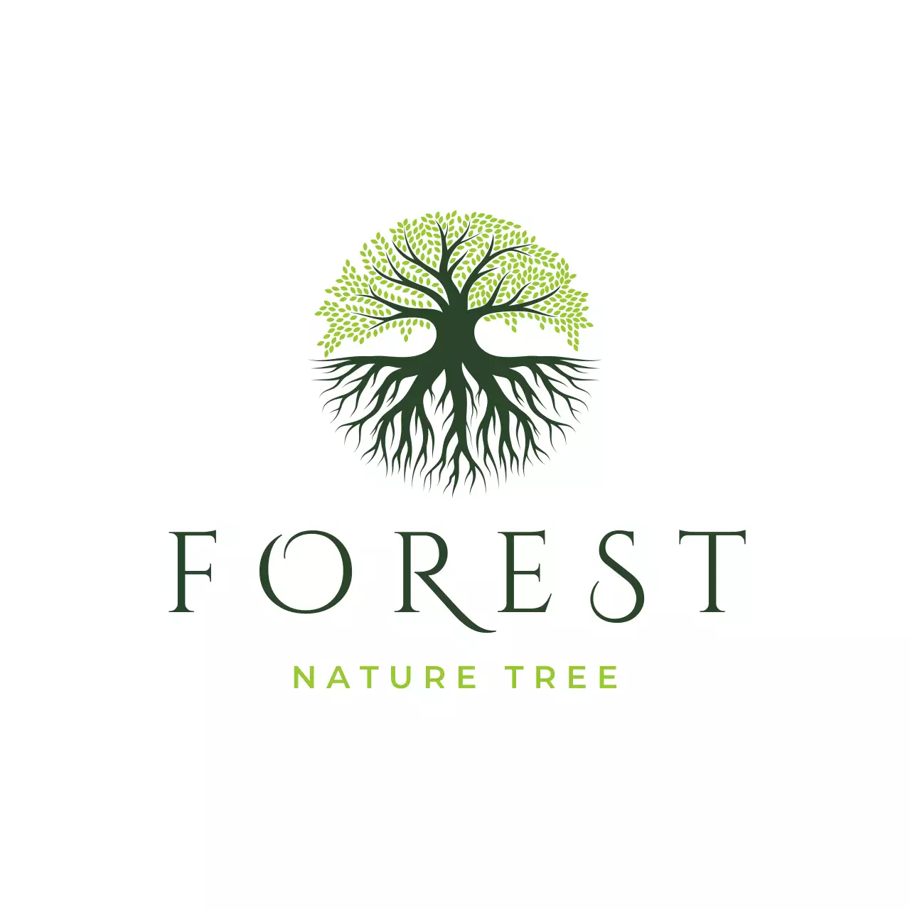green organic tree for brand identity