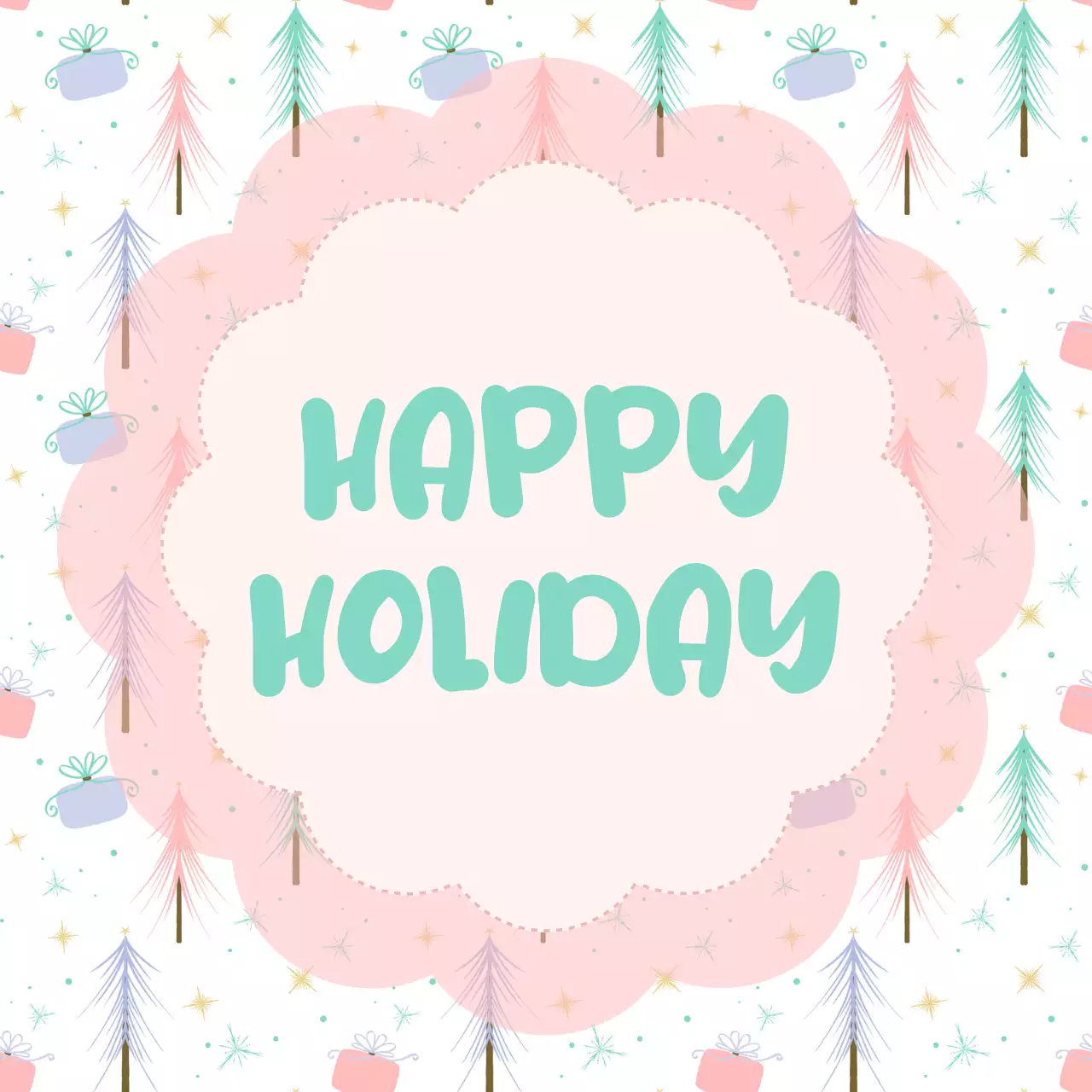 Ucapan selamat liburan berwarna pastel