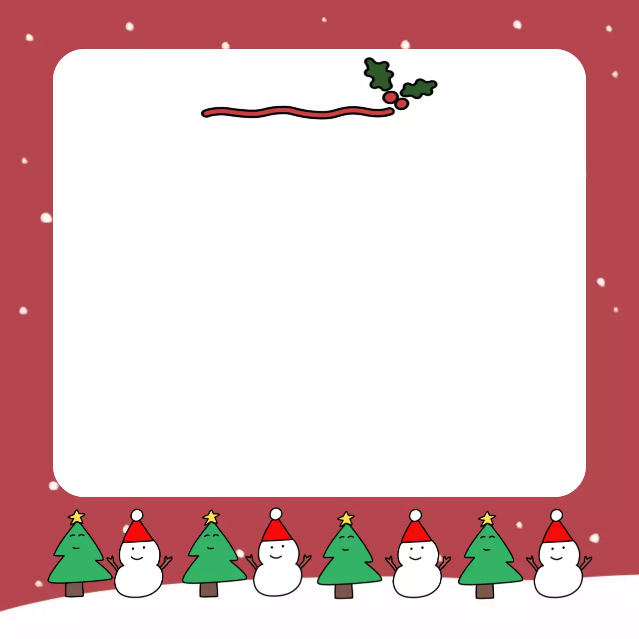 빨강 아기자기한 크리스마스 엽서