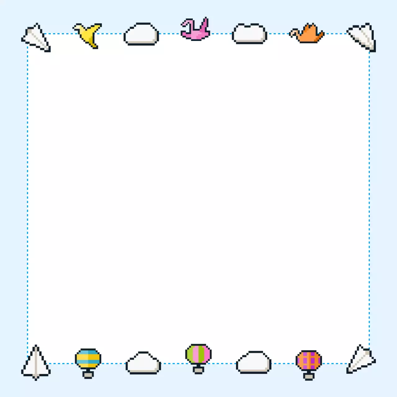 하늘색 레트로 포토프레임