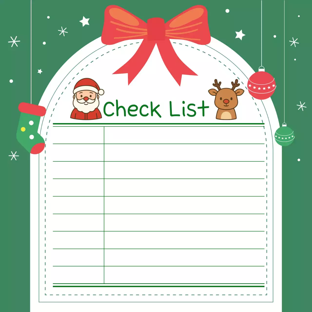 초록 아기자기한 크리스마스 산타