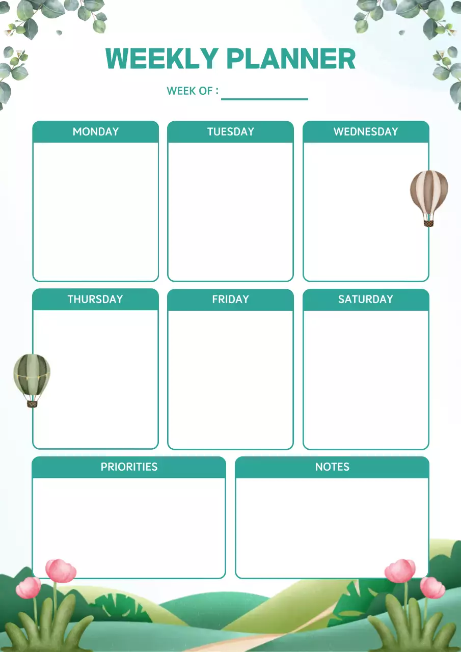 Green Nature Weekly Schedule