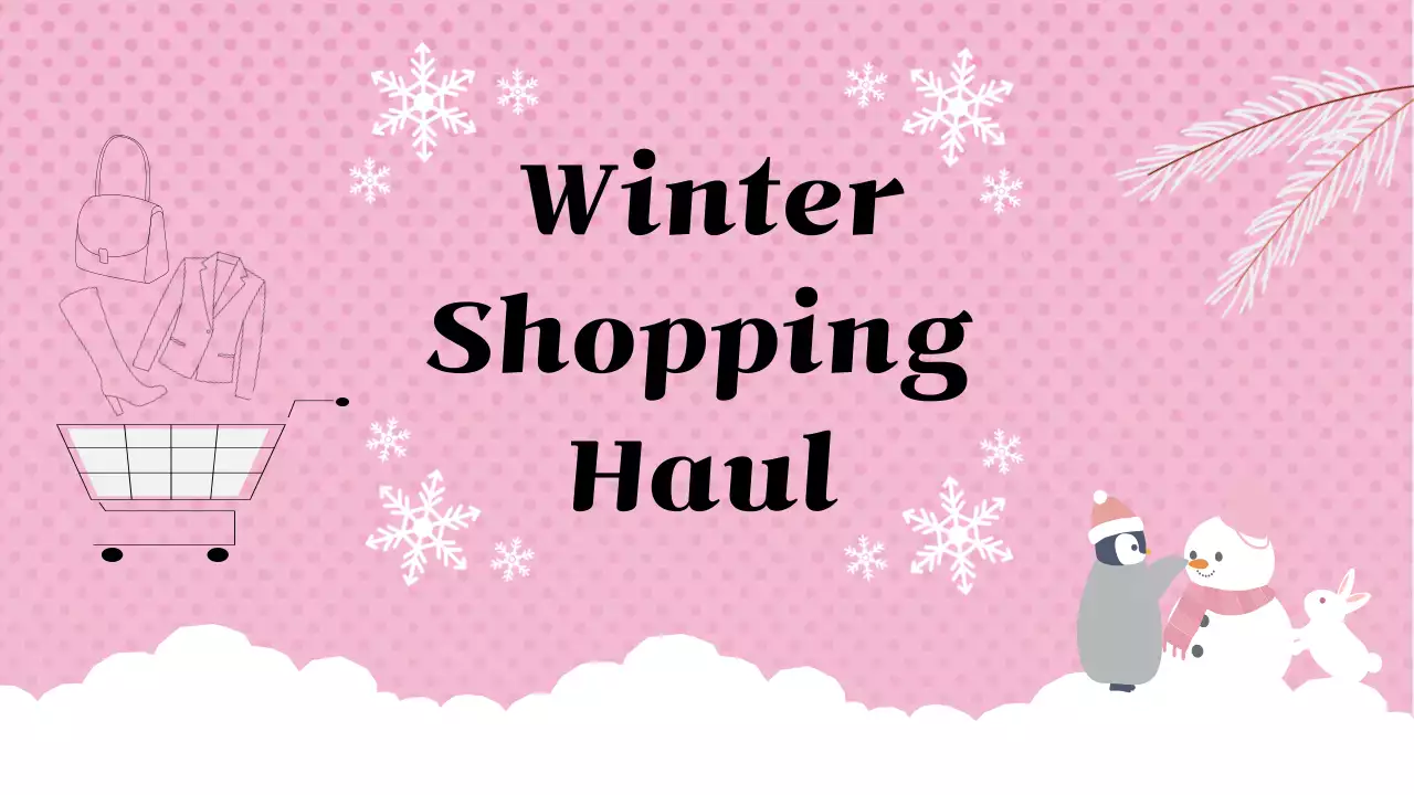 핑크 아기자기한 겨울 쇼핑 홍보