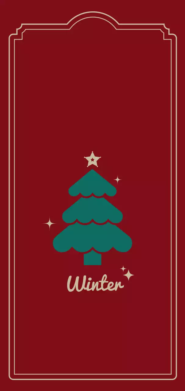 빨강 심플 겨울 엽서