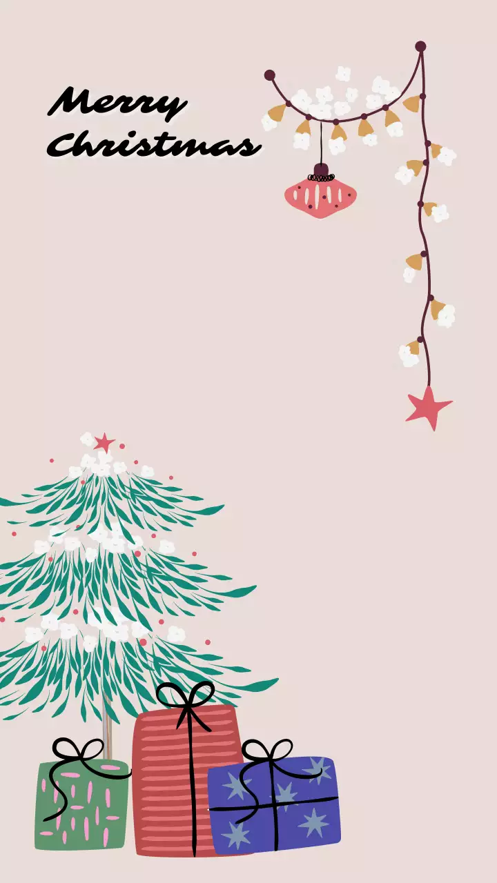 핑크 아기자기한 크리스마스 엽서