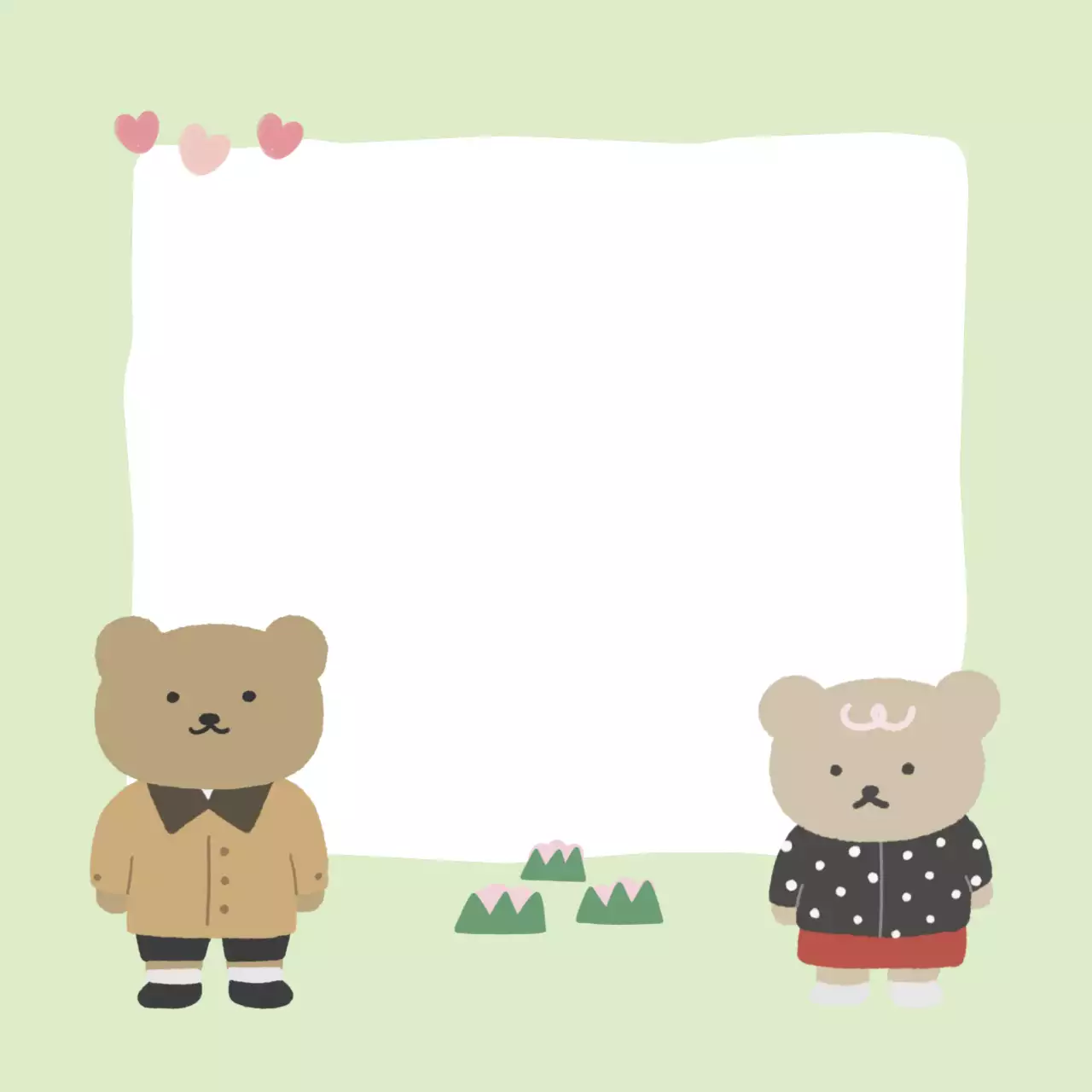 연두색 곰돌이 메모지