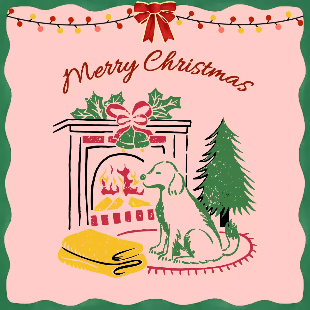 인디핑크 빈티지 크리스마스 엽서