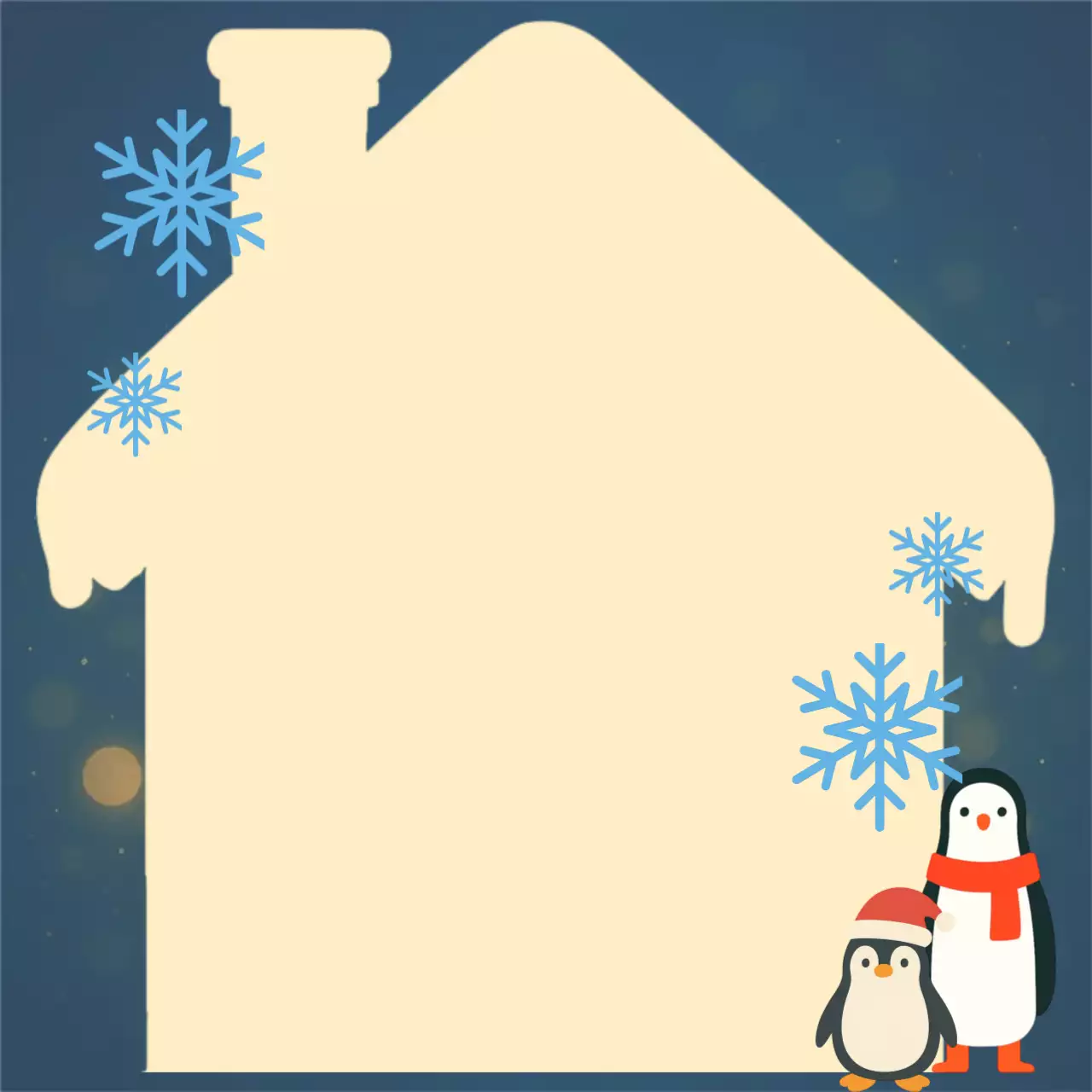 남색 아기자기한 겨울펭귄 노트