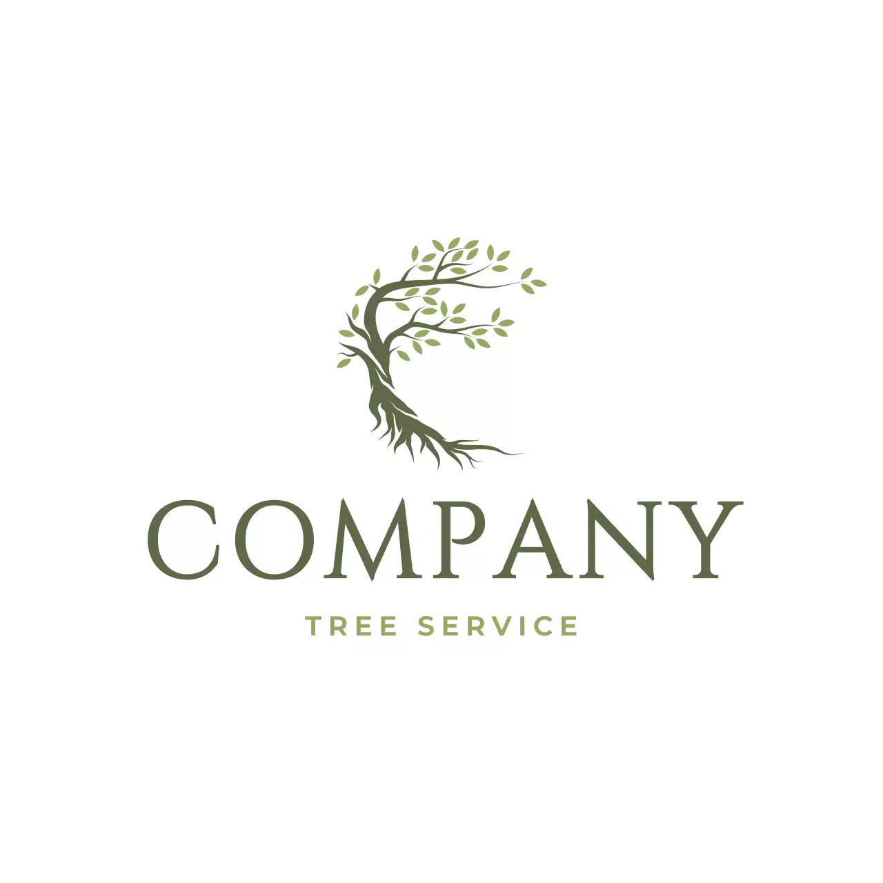 green minimalist tree for brand identity