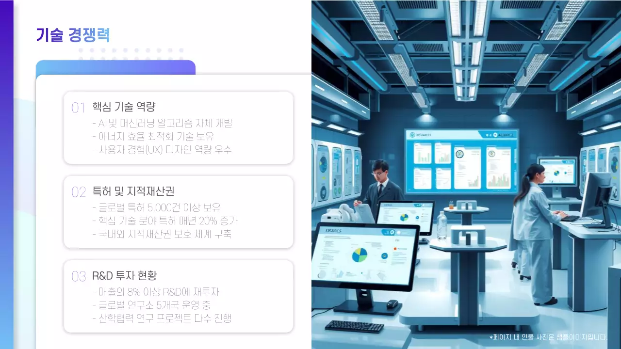 파란색의 깔끔한 IT 기업 회사소개