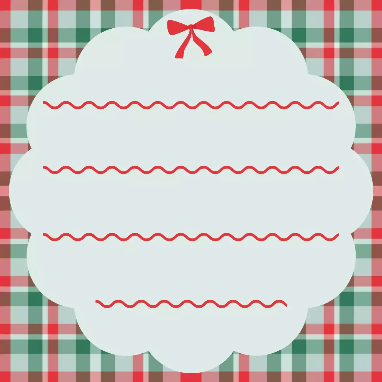 Desain Alat Tulis Pola Kotak-kotak Merah Hijau