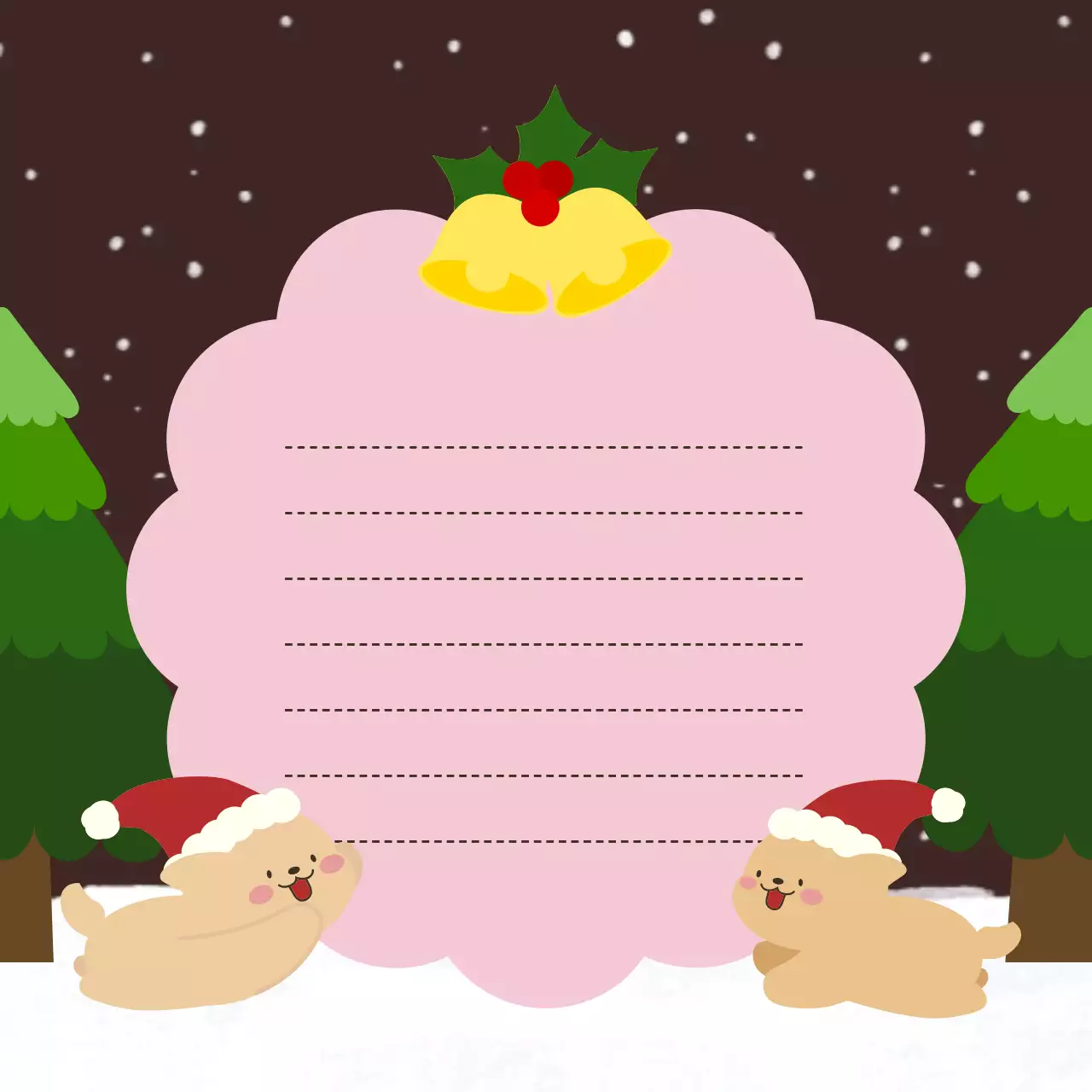 핑크 아기자기한 크리스마스 노트