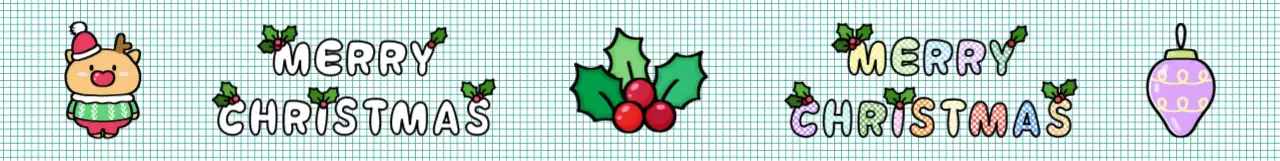 초록색 아기자기 크리스마스 스티커