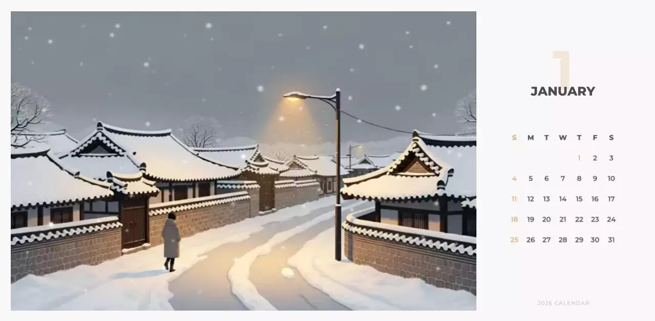 하늘색 심플 달력 캘린더