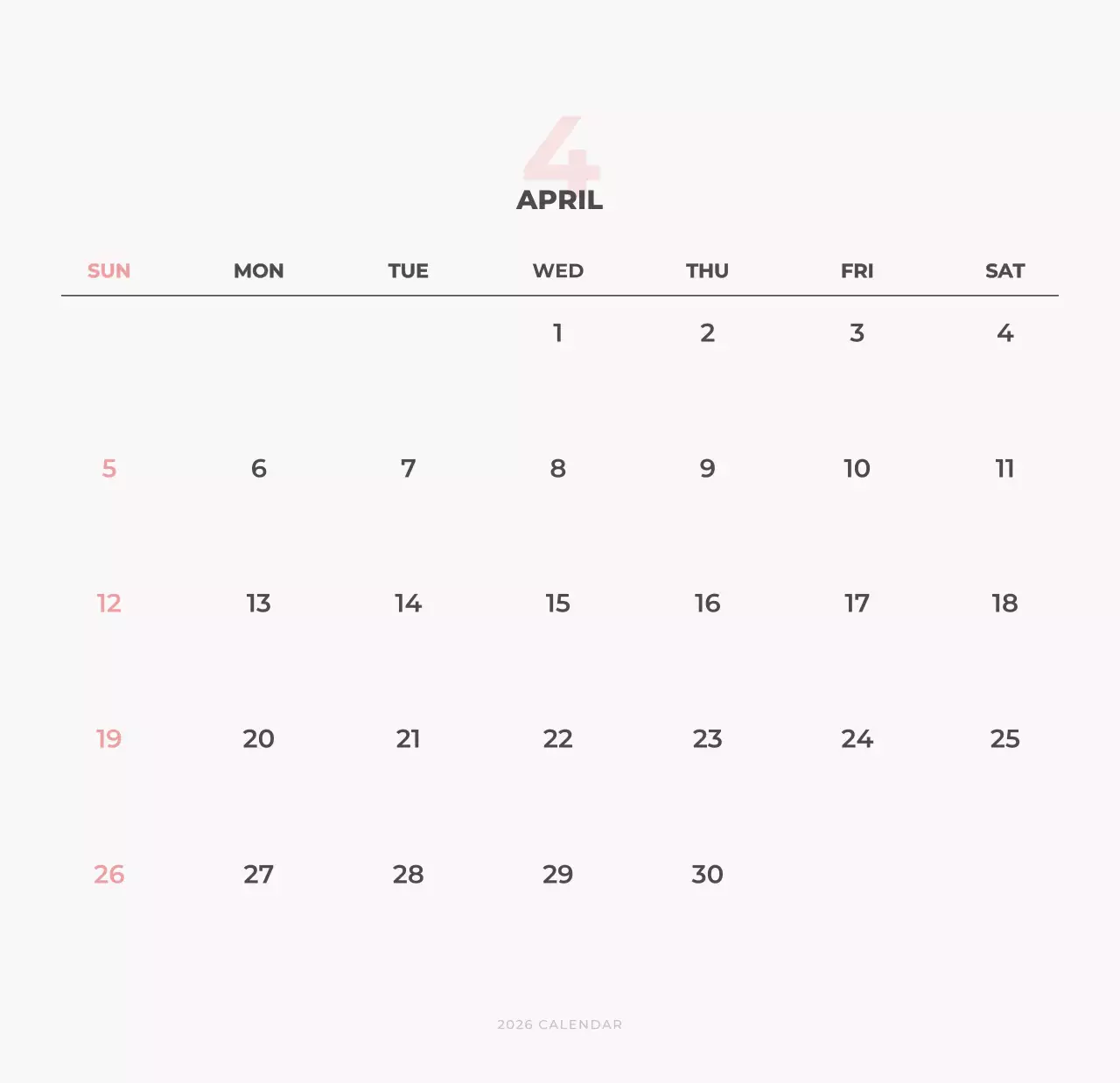 하늘색 심플 달력 캘린더