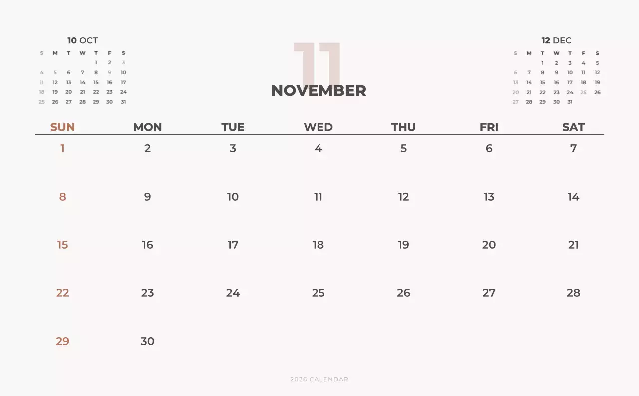 하늘색 심플 도시 달력