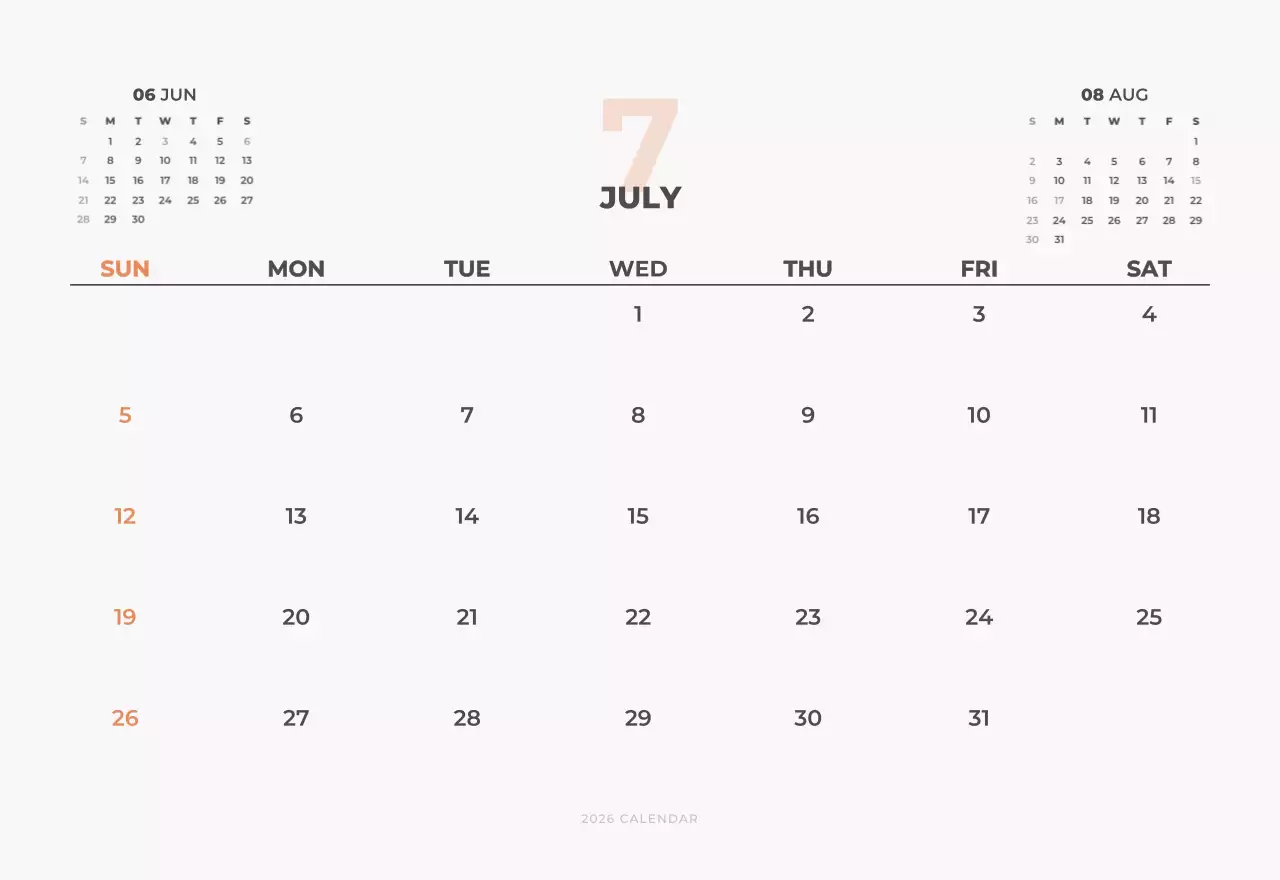 하늘색 심플 도시 캘린더