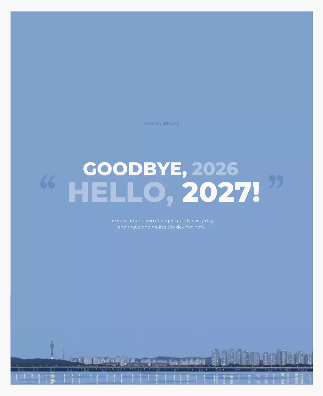 하늘색 미니멀 캘린더 달력