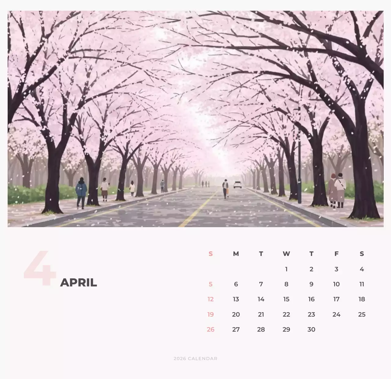 하늘색 심플 달력 캘린더