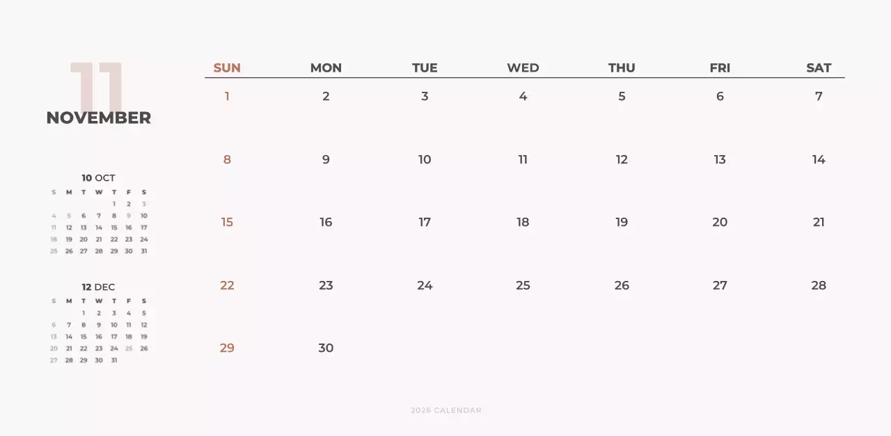 하늘색 심플 달력 캘린더