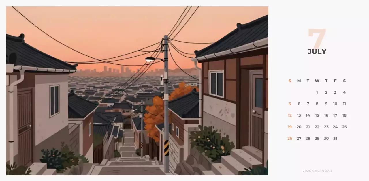 하늘색 심플 달력 캘린더