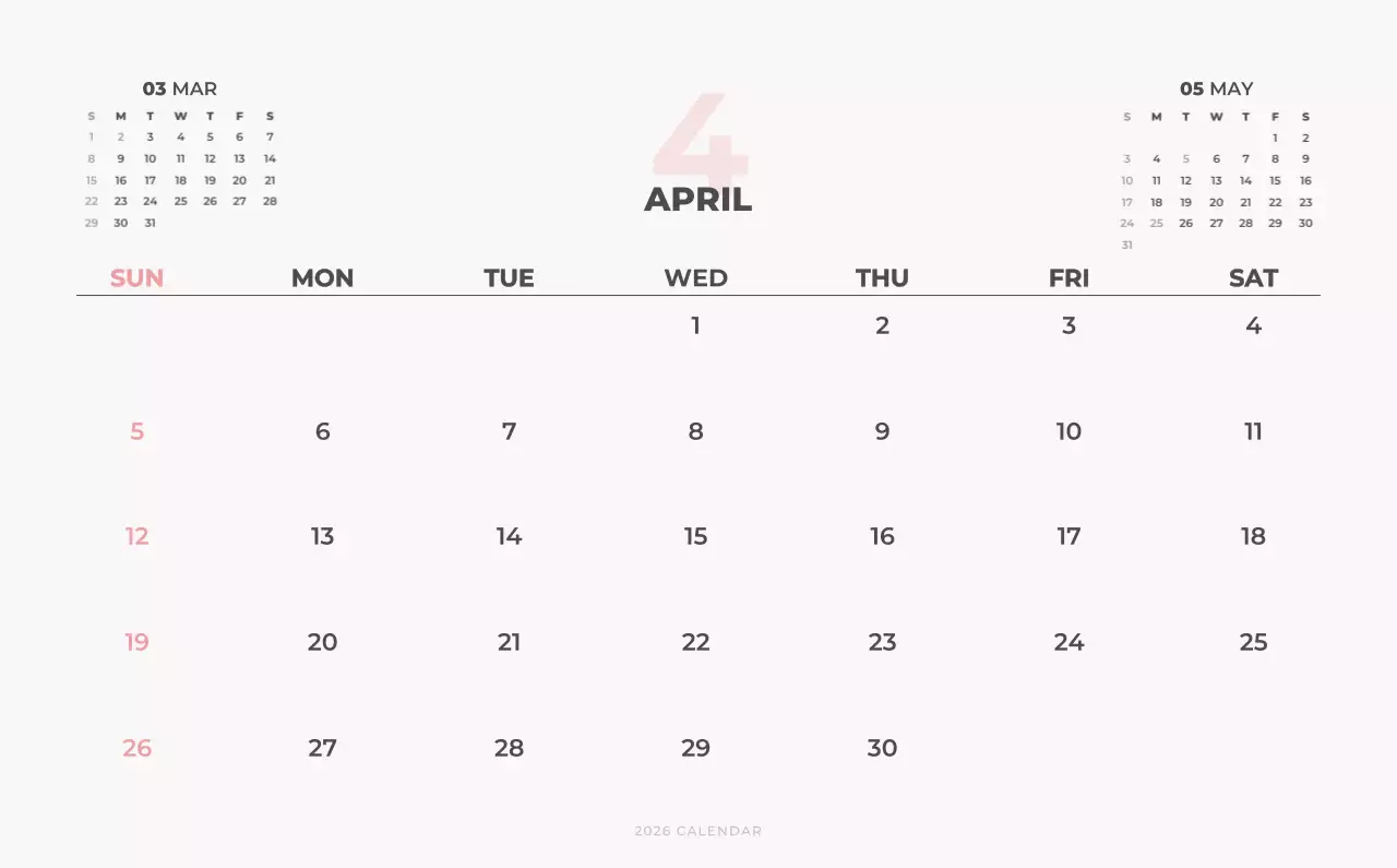 하늘색 심플 도시 달력